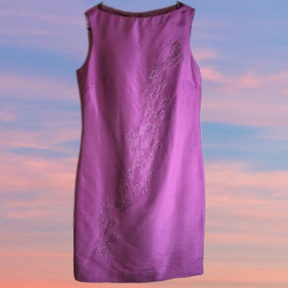 Evan-Picone 4 sleeveless, silk, lined, dress beaded embellishment. Beautiful. - Picture 2 of 3